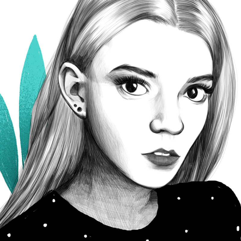 Anya Taylor-Joy print illustration