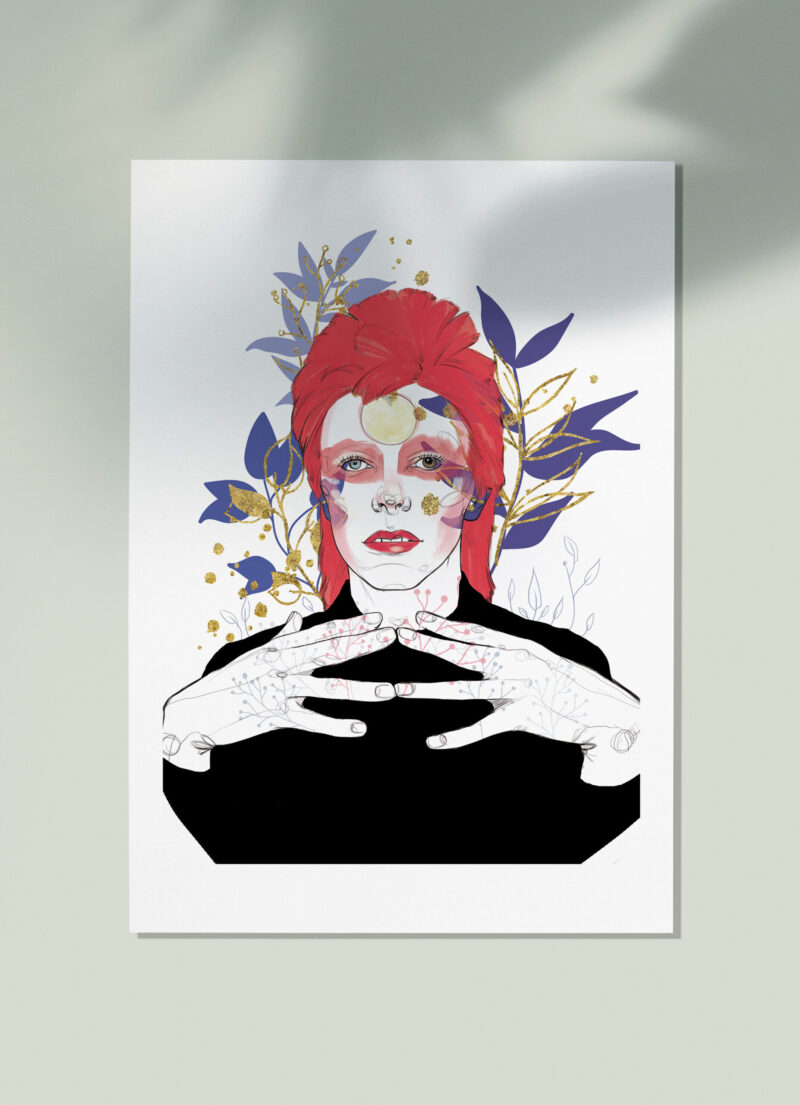 David Bowie illustration art print poster