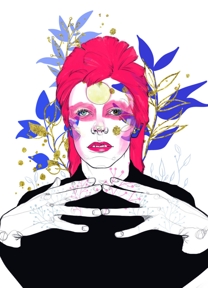 David Bowie illustration art print poster