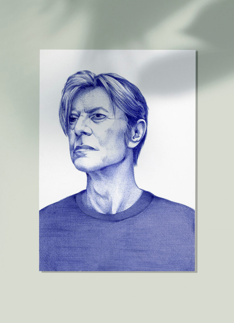 David Bowie - ballpoint print - Lily Vainylla