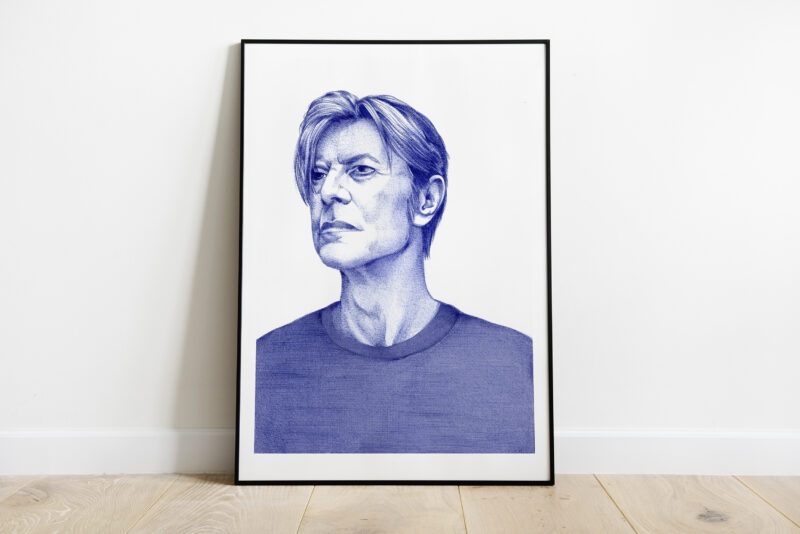 David Bowie - ballpoint print - Lily Vainylla