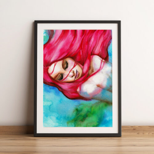Watercolor mermaid illustration
